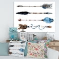 thumbnail image 2 of Flowers and Ethnic Feathers On Native Arrows IV 8 in x 12 in Painting Canvas Art Print, by Designart, 2 of 4