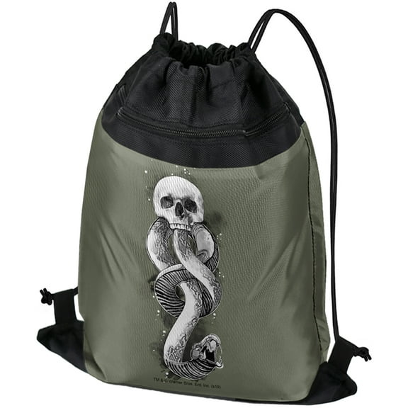 Harry Potter The Dark Mark Drawstring Backpack Sports Bag Sackpack 17" x 13", Perfect for Gym, Yoga or Practice