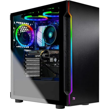 SkyTech Shadow 3.0 Gaming Computer PC Desktop - Ryzen 7 3700X 8-Core 3.6GHz, RTX 3060 12GB, 1TB SSD, 16GB DDR4 3000, RGB Fans, AC WiFi, 600W Gold PSU, Windows 10 Home 64-bit, Black