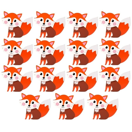 Hello Hobby Wood Fox Shapes, 15 Pre-Painted Wood Foxes