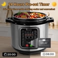 thumbnail image 4 of 8qt stainless steel Pressure Cooker | 24-hour Presetting electric rice cooker, 14 in 1 slow cooker with temperature control LED Multifunction Steamer, Food Warmer nonstick pot, 4 of 5