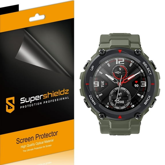 [6-Pack] Supershieldz for Amazfit T-Rex Pro / Amazfit T-Rex Screen Protector, Anti-Bubble High Definition (HD) Clear Shield