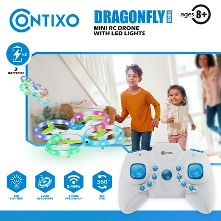 Contixo - Mini Light Up Drone with Remote Controller - Blue