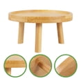thumbnail image 3 of Plant Pot Stand Wooden Flower Pot Tall Stand Desktop Rustic Style Vase Bonsai Pot Showcase Stand, 3 of 9