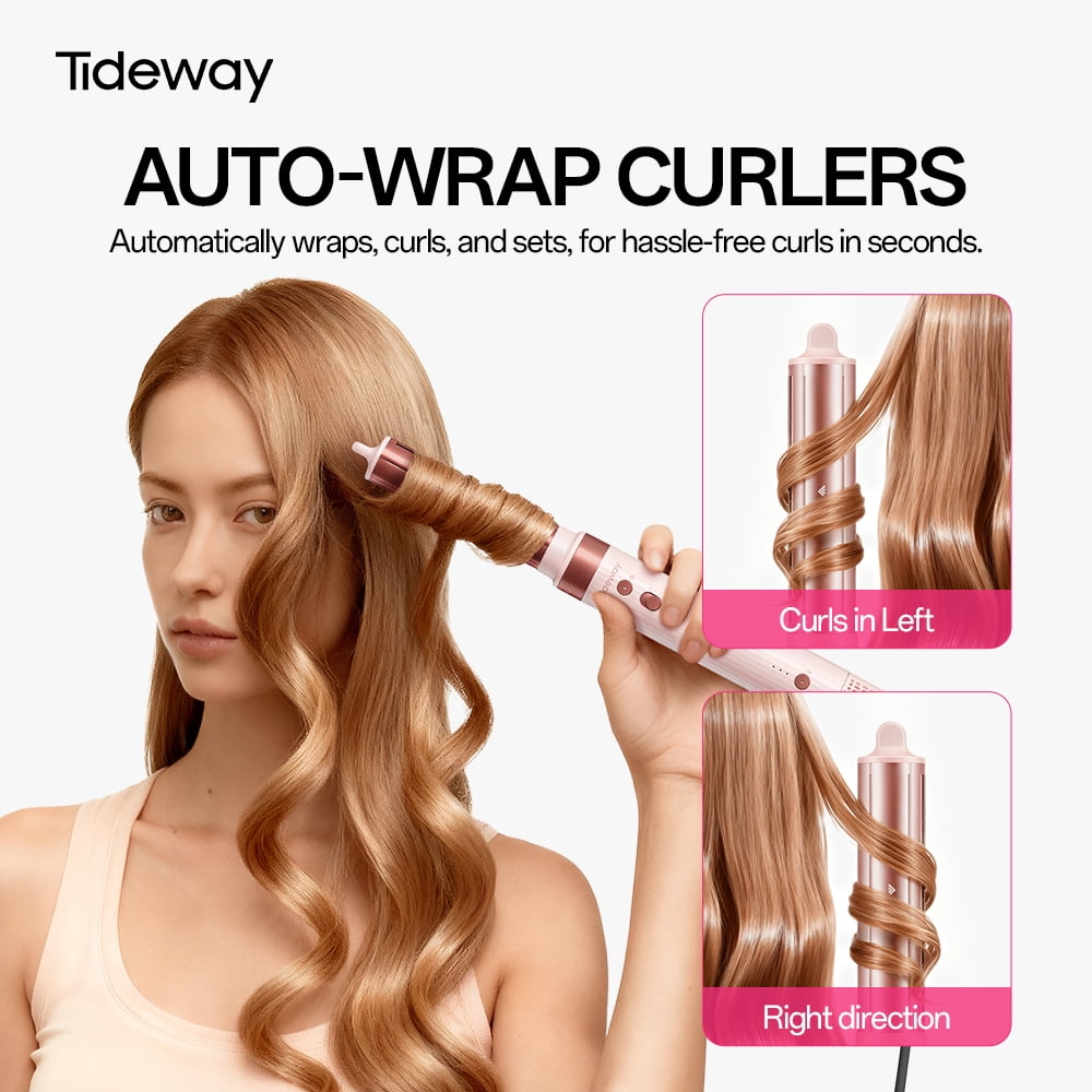 Tideway Prowaver 6-in-1 Hot Air Styler Wrap, Ionic Dual Voltage Hair Dryer & Blow Dryer Brush