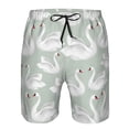 thumbnail image 3 of Balery White Birds Traje de Baño Estilo Hawaiano para Hombre, Shorts de Secado Rápido con Bolsillos-X-Large, 3 of 6