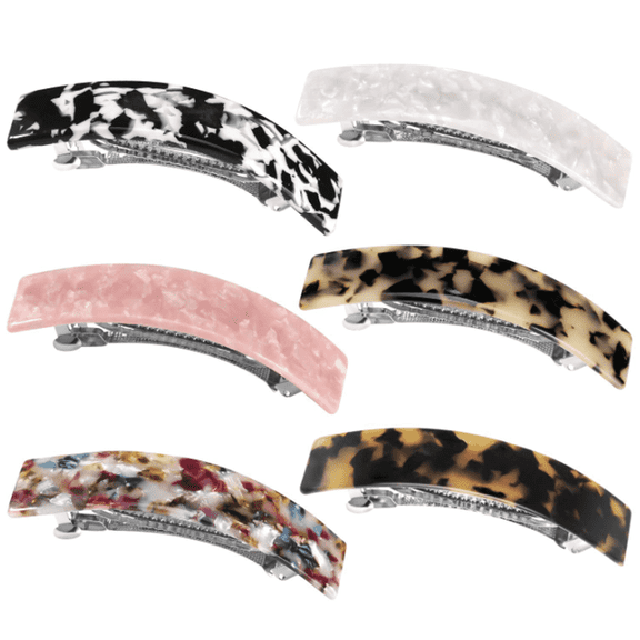 RAGUPEL 6 Pcs Hair Clips for Women,Color Contrast Acetate Construction Flat Claw Clips,Spring Clip Hair Barrettes,Multicolor