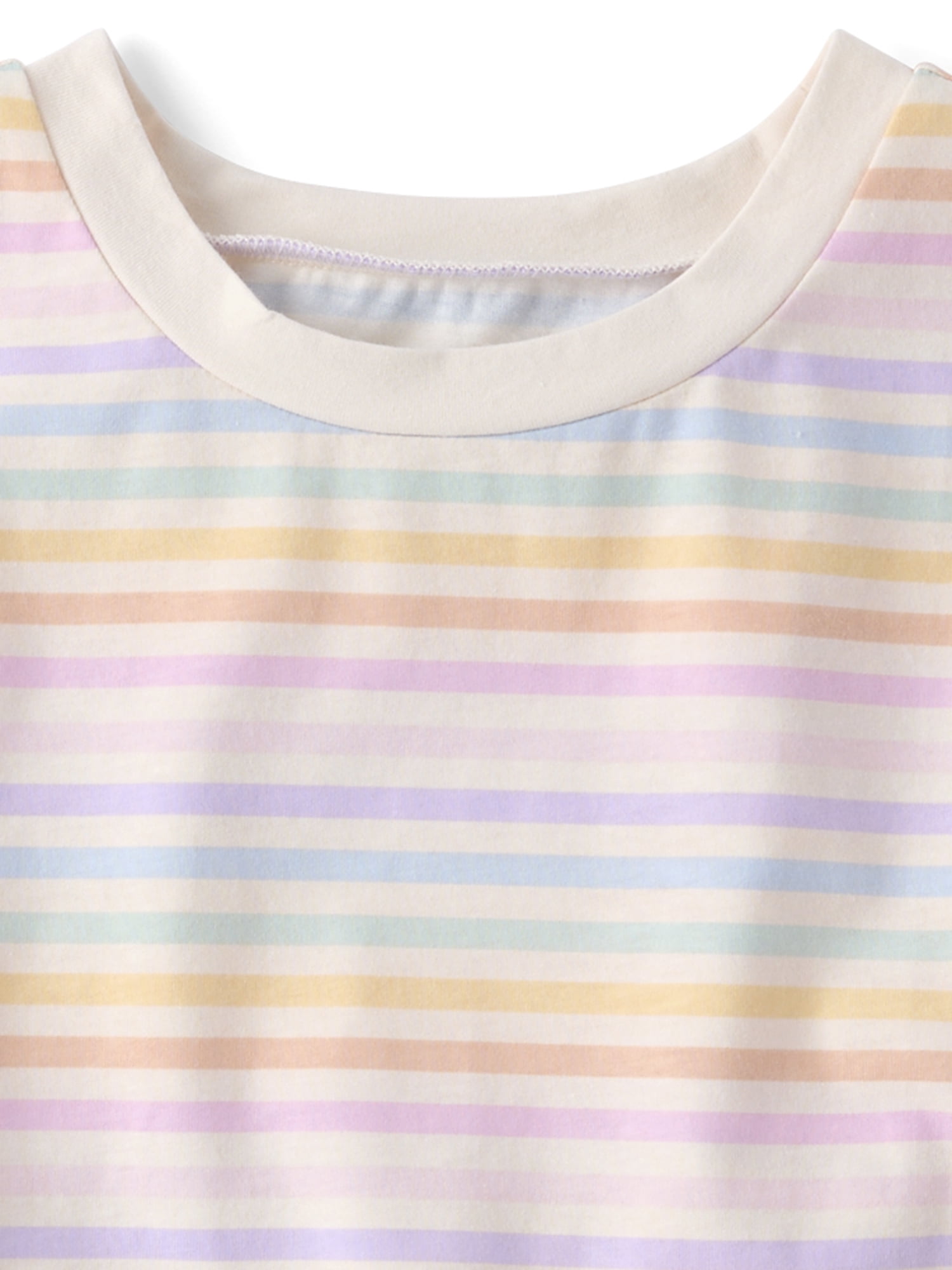 The Children's Place Girls Short Sleeve Rainbow Striped Tulip Top, Sizes XS-XXL