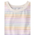 thumbnail image 3 of The Children's Place Girls Short Sleeve Rainbow Striped Tulip Top, Sizes XS-XXL, 3 of 3