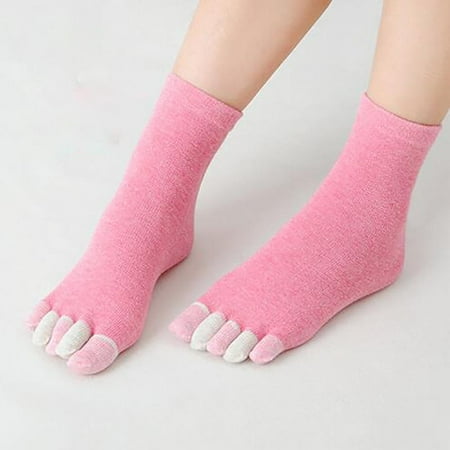 

Women s cotton five-toe socks fall/winter candy colored mid-tube socks five-toe socks Korean split toe socks