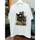 thumbnail image 1 of Cotton Vintage Style Short Sleeve Loose Fit T-Shirt with Anime-Inspired Printed Graphic, Crew Neck, Slight Stretch Knit Fabric, 1 of 6