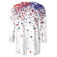 thumbnail image 4 of Yotami 4th of July Shirts for Women Plus Size Casual Independence Day Tops for Holiday Summer Crewneck 3/4 Sleeve Patriotic USA Flag T-Shirt Clothes S, 4 of 4
