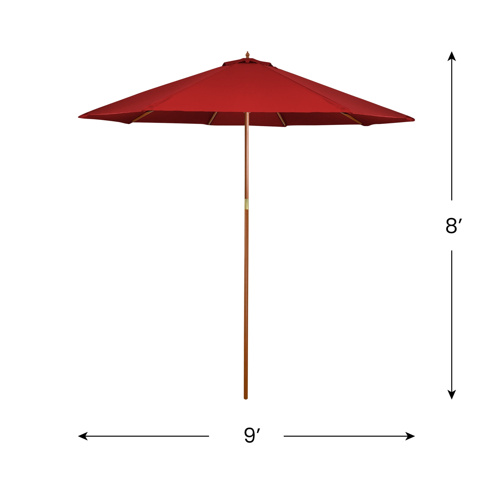 Northlight 8.5ft Outdoor Patio Market Umbrella with Wooden Pole, Red