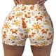 thumbnail image 2 of Balery Flower Fox Pantalones cortos de entrenamiento estampados para mujer, sin costuras, ajustados, para gimnasio, yoga, correr, deportes, ejercicio activo, fitness.-X-Large, 2 of 8
