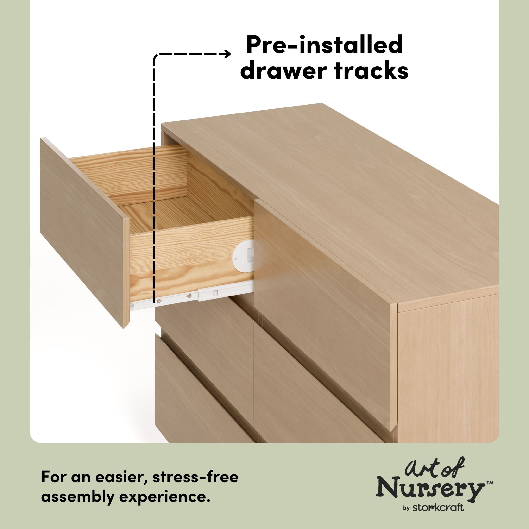 Art of Nursery by Storkcraft Sorrento 6 Drawer Dresser - Driftwood