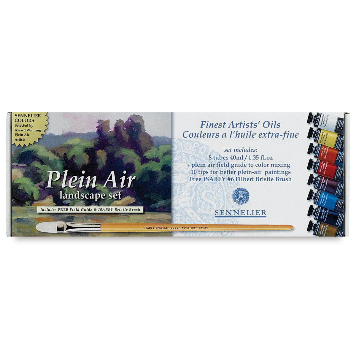 Sennelier Artists' Extra Fine Oil Paints - Set of 8, Plein Air Landscape Colors, 40 ml Tubes