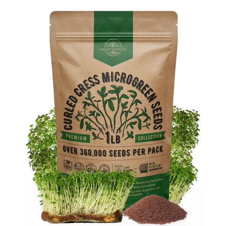 Cress Sprouting & Microgreens Seeds - 1 lb Non-GMO, Heirloom Sprout Seeds Kit