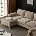 thumbnail image 5 of Zimtown Convertible Sectional Sofa,U Shaped Couch with Double Reversible Chaise, Chenille Fabric Fabric Sectional Couch with Metal Feet Camel Color, 5 of 12