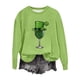 thumbnail image 1 of Camiseta de Cuello Redondo de la Blusa de la Impresión Suelta Casual para el Uso de Vacaciones, Camisetas de Navidad de Manga Larga de la Mujer con Detalles Festivos, 1 of 5