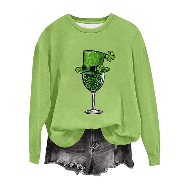 Camiseta de Cuello Redondo de la Blusa de la Impresión Suelta Casual para el Uso de Vacaciones, Camisetas de Navidad de Manga Larga de la Mujer con Detalles Festivos