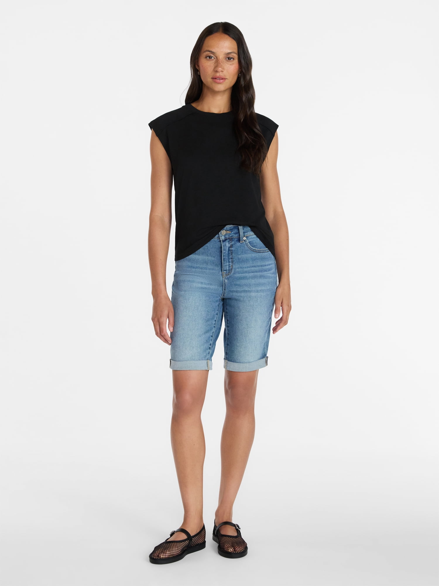 Time and Tru Women's Muscle Tank Top with Piped Trim, Sizes XS-XXXL