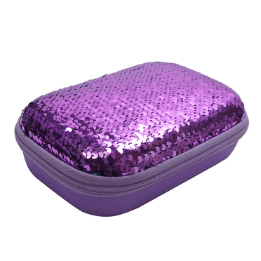 ZIPIT Purple Sequin Pencil Box, Cute Elementary School Box for Girls