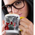 thumbnail image 2 of 3dRose, Squirrel Couple in Love with Red Rose Black and White Photograph, 15oz Two-Tone Yellow Mug, 2 of 7
