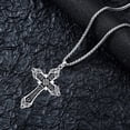 thumbnail image 2 of SISGEM Cross Necklace for Men 925 Sterling Silver Cross Pendant with 22+2 Inch Chain Jewelry Gifts for for Men, 2 of 6