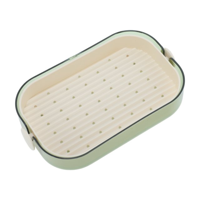Ofertas Únicas 1 Pc Plato de Jabón Doble Capa Soporte de Jabón Drenante para Baño Verde