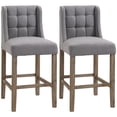 thumbnail image 1 of HOMCOM Modern Counter Bar Stools Upholstered Counter Chairs Set of 2 Grey, 1 of 10