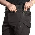 thumbnail image 6 of Fleece Lined Work Pants for Men Waterproof Tactical Pants Winter Warm Ripstop Cargo Pants with Pockets Ski PantBlack L, 6 of 8
