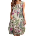 thumbnail image 2 of Plus Size Dresses for Curvy Women Floral Print Sleeveless Sundress Beach Casual Loose Womens Dress Red XXXL, 2 of 5