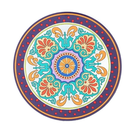 

Liveday Thickened Silicone Heat Insulation Pad Retro Floral Pattern Round High Temperature Resistant Household Anti-scalding Pad New