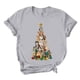 thumbnail image 1 of Camiseta informal con estampado de árbol de Navidad de manga corta y cuello redondo para mujer Pompotops  hfajkhk124519, 1 of 6