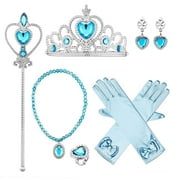 IBTOM CASTLE Little Girls Princess Halloween Cosplay Outfits for Kids Party Fancy Dress up Long Evening Gown 4-5 Years Cinderella Blue