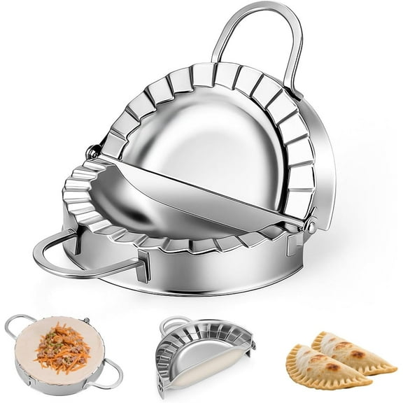 6 Inch Dumpling Maker Press Tutuviw Stainless Steel Large Ravioli Maker Pastry Tools Jiaozi Maker Tortilla Crimper Sealer Pastry Dough Press Cutter for Pocket Pie Pierogi & Hand Pie