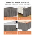 thumbnail image 6 of Black Striped Wrap Around Bed Skirts for California King Bed 18" Drop,Bed Skirt with Adjustable Elastic Belt Dust Ruffle Bed Valance for Bedroom Modern Simple Farmhouse Beige Vintage Bed Frame Cover, 6 of 7