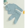 thumbnail image 5 of GXFC Baby Boys Fall Outfits Set Clothes 6M 1T 2T 3T Toddler Boys Long Sleeve Sweatshirt and Drawstring Sweatpants 2 Piece Casual Autumn Clothing for Kids Boys, 5 of 9