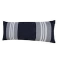 thumbnail image 2 of Ox Bay David 14" x 36" Navy Blue/Gray Striped Cotton Adult Decorative Throw Pillow Cover, 2 of 12