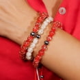 thumbnail image 3 of Ivory | Silver | Firefly Glass Macrame Bracelet, 3 of 12