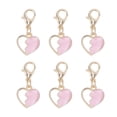 thumbnail image 1 of Accesorios de zapatos de moda en forma de corazón, 6 piezas, charms para cordones de zapatos, tono dorado y rosa, 1 of 5