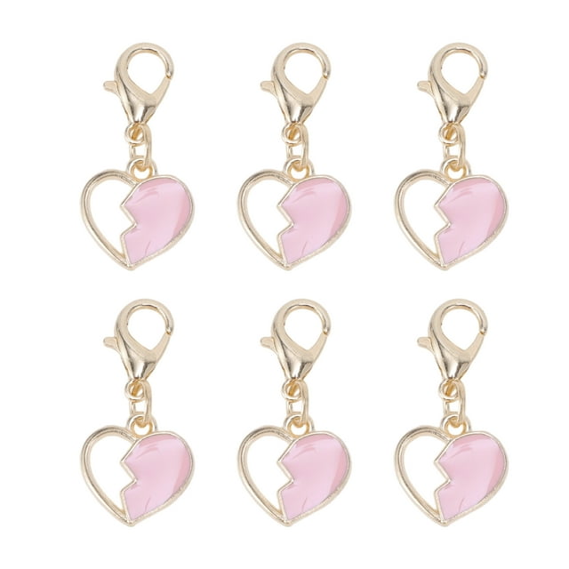 Accesorios de zapatos de moda en forma de corazón, 6 piezas, charms para cordones de zapatos, tono dorado y rosa