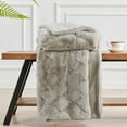 thumbnail image 4 of Home Soft Things Jacquard faux fur throw - 50x60" - Taupe, 4 of 9