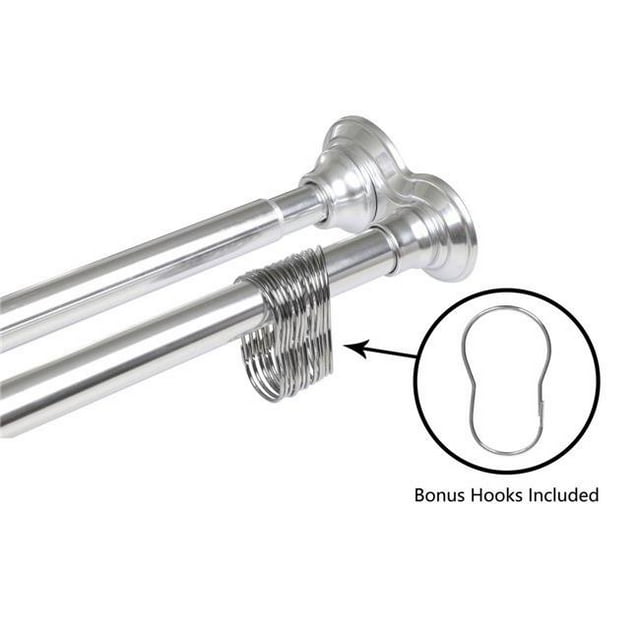 Utopia Alley DS1SS Tringle à Rideau de Douche Droite en Aluminium Antirouille 42 - 72 Pouces - Chrome