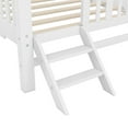 thumbnail image 6 of Harper & Bright Designs Twin Size Bed Frame with Trundle & Guardrail, Low Profile Platform Bed with Stairs for Boys and Girls, White, 6 of 12