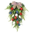 thumbnail image 2 of Hanging Tulips Wreath Front Door Swag Garland Vivid Leaves Handmade Artificial Floral Arrangement for Party Wedding Independence Day Easter, 2 of 10