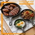 thumbnail image 6 of 3pcs Cast Iron Skillet Pan Set - HEAVY-DUTY Uncoated Cookware Suitable for Steak, Eggs, & Searing - Even Distribution, Indoor/Outdoor Use - No Non-Stick Coating, Hand Wash Only (3pcs Pans), 6 of 10