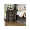 thumbnail image 3 of Traditional Nightstand with Three Storage Drawers, Solid Wood Retro Grey Cherry End Table,Vintage Bedside Table for Bedroom Furniture, 3 of 6