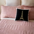 thumbnail image 5 of 3drose, Paris Dream Bigger Inspirational Design Black and Gold, 16x16 inch Pillow Case, 5 of 5
