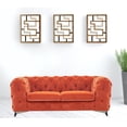 thumbnail image 2 of HomeRoots 489288 30 x 74 x 40 in. Orange Tufted Velvet & Black Chesterfield Love Seat, 2 of 3